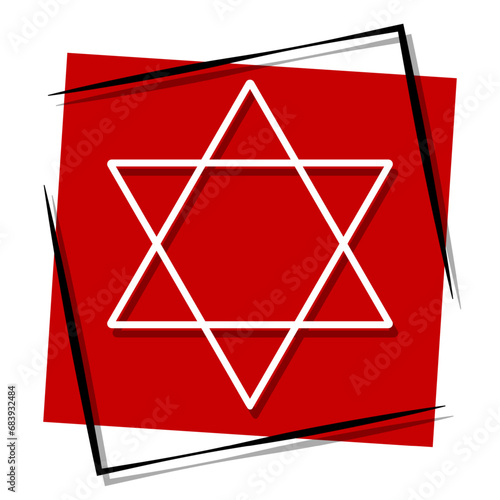 star david red banner in frame. Vector illustration.