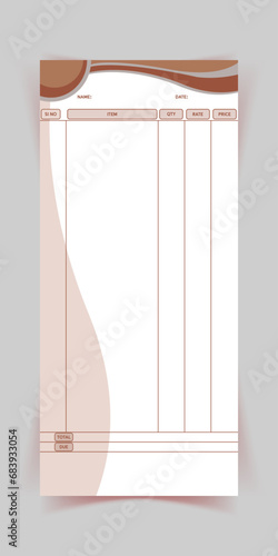 Cash memo design with a minimal information arrengement, minimal invoice template vector design, memo, template, layout, print, company, cash memo, memo design, page