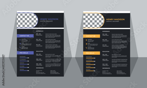 clean and modern resume or cv design template.