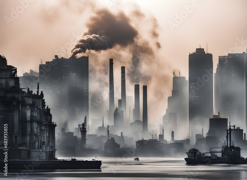 Heavy pollution in the city