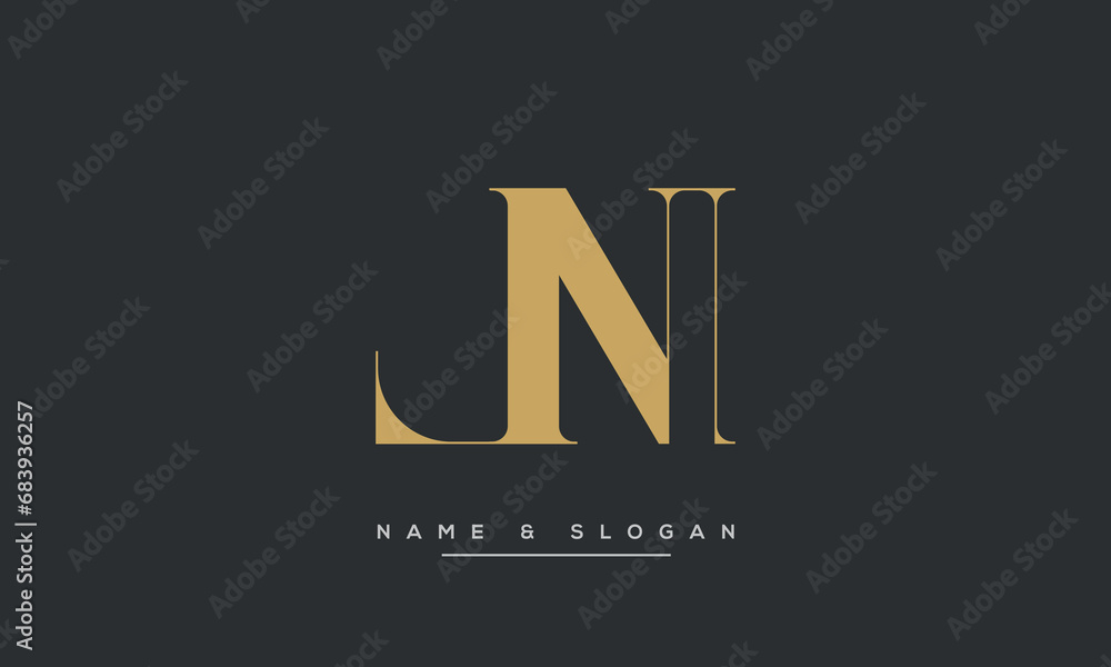 Fototapeta premium Alphabet Letters LN or NL Logo Monogram