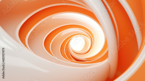Creative abstract wallpaper in 3d render illustration style. Neutral background for presentation or banner in orange color.