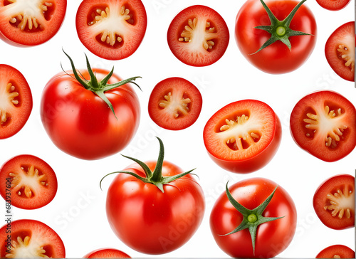 Red healthy tomatoes on white © gmstockstudio
