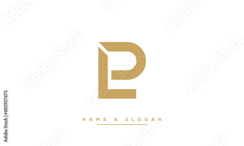 LP or PL Alphabet Letters Logo Monogram