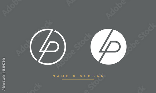 LP or PL Alphabet Letters Logo Monogram