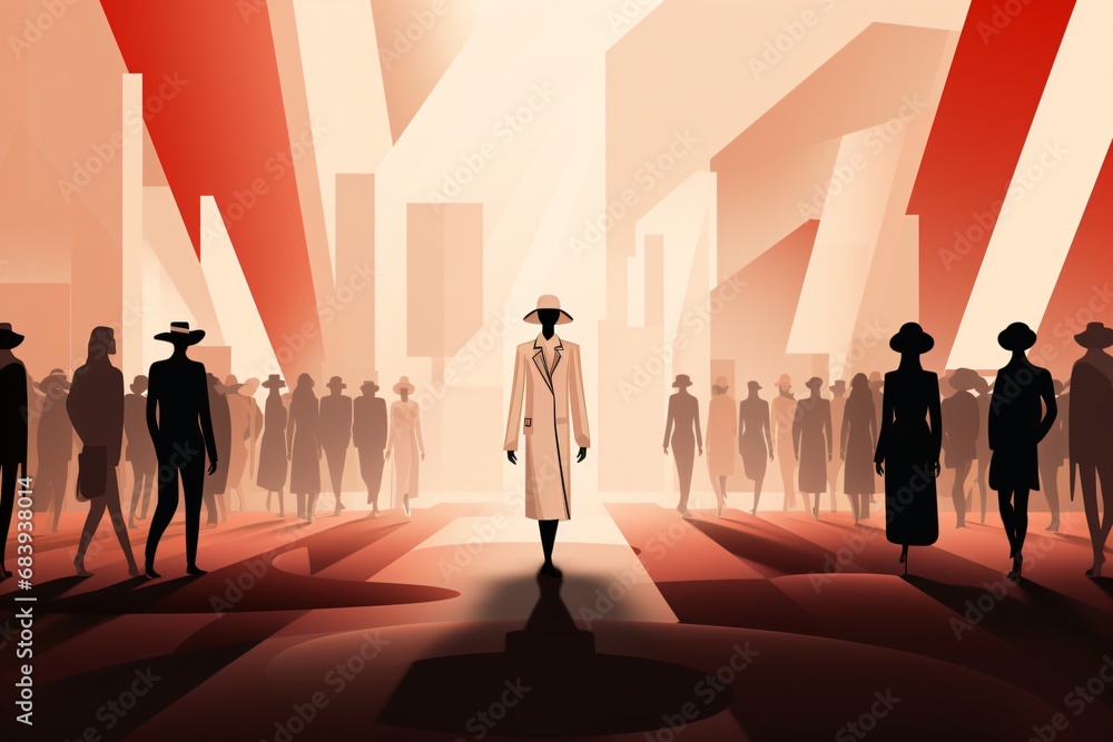 Blazer Ramp Walk Fashion show ramp walk graphic poster illustration Stock Illustration ...