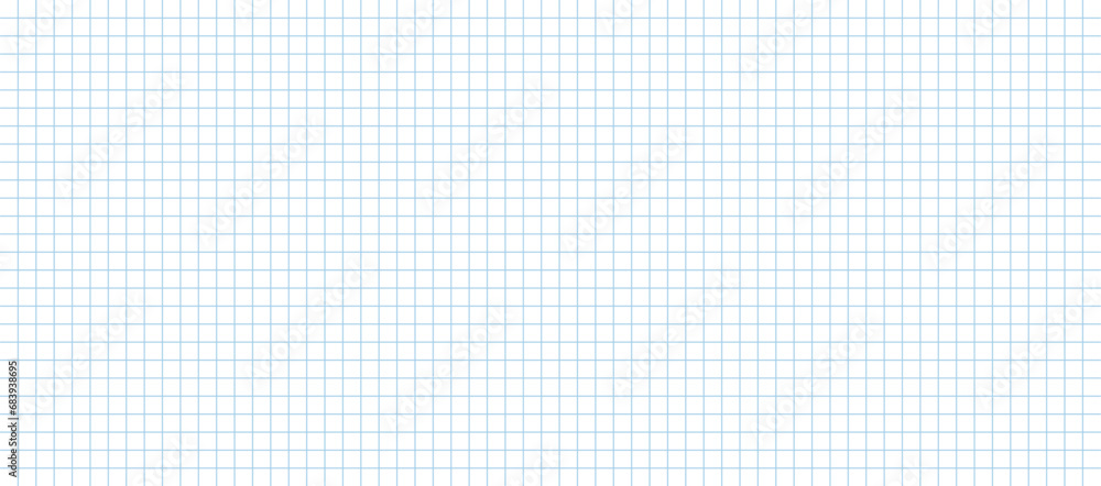 White notebook sheet with blue grid banner White notebook sheet with blue grid banner