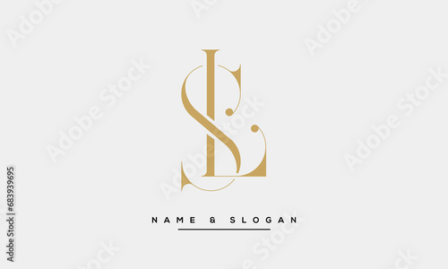 Tableau sur toile Alphabets LS or SL Logo Monogram