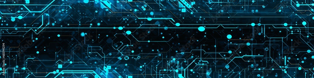 Abstract neon blue technological circuit background or pattern Abstract neon blue technological circuit background or pattern