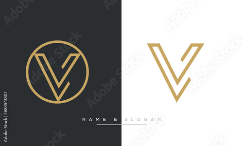 Alphabet Letters LV or VL Logo Monogram