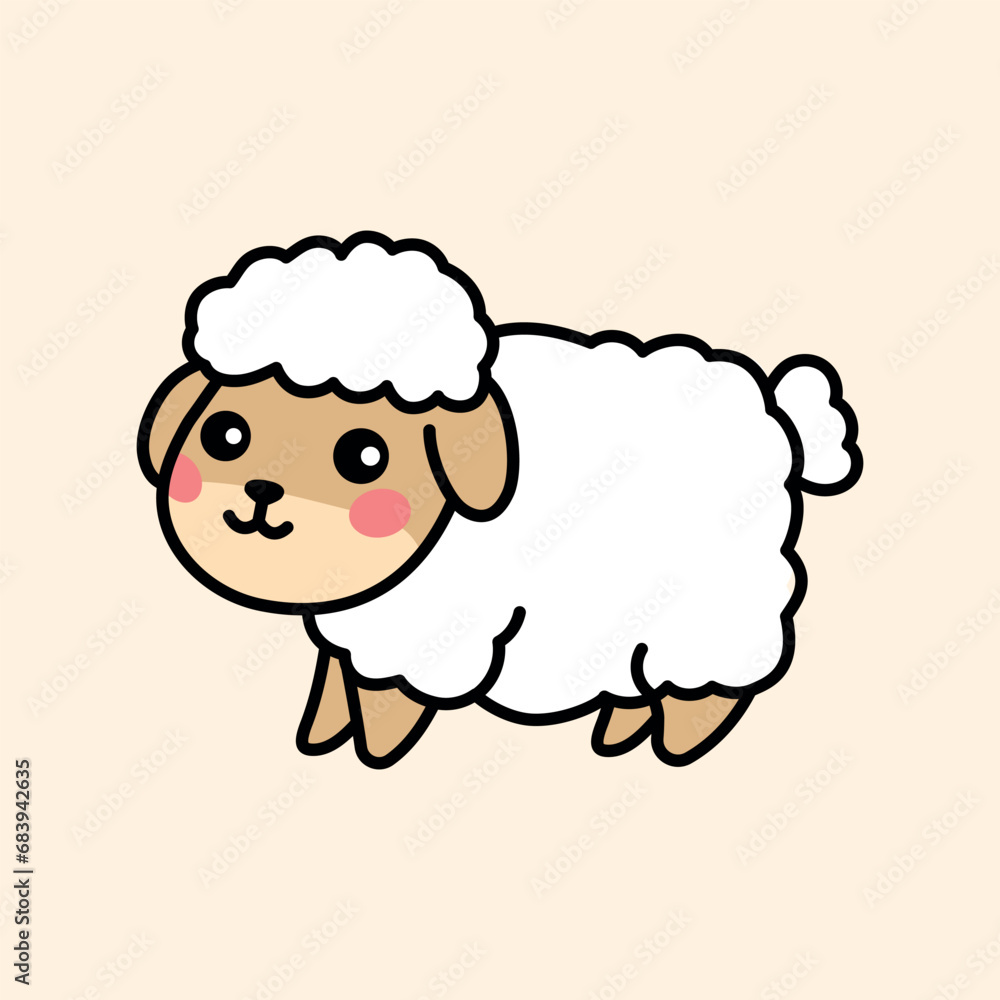 Sheep color element. Hand drawn animals. Sheep color element. Hand drawn animals.