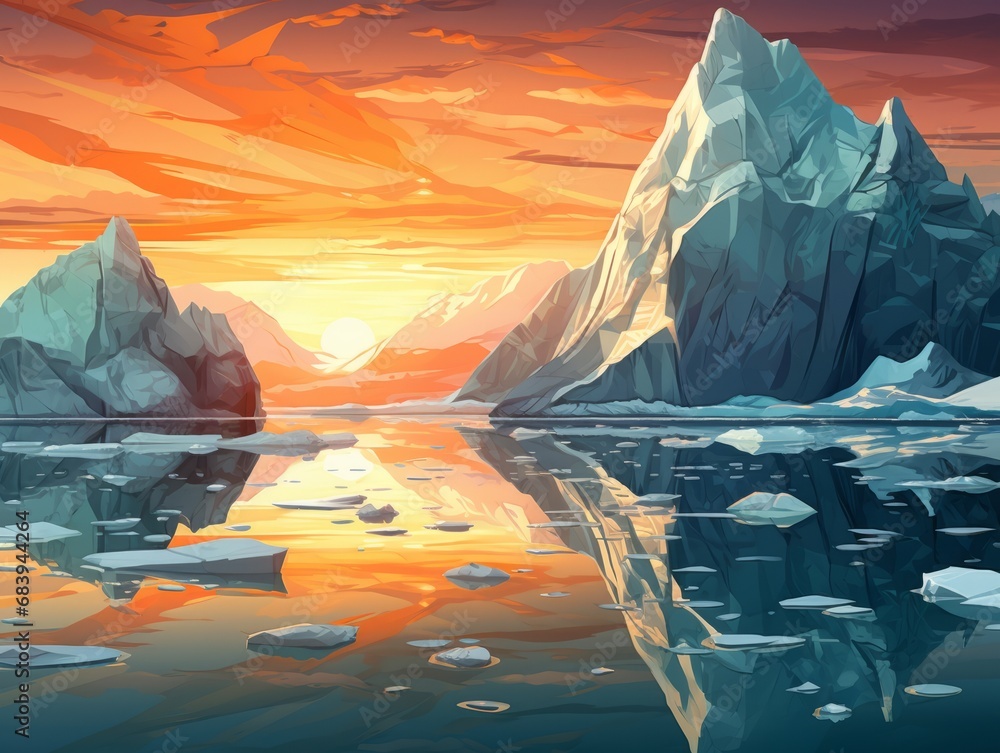 Unveil the Beauty Beneath: A Unique Premium Digital Art Depicting an Iceberg's Mystery! Generative AI
