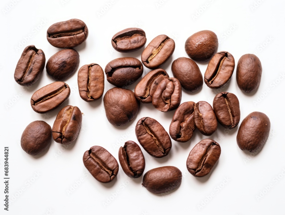 Uncover the Magic Behind Premium Coffee Beans Isolated on White Generative AI Uncover the Magic Behind Premium Coffee Beans Isolated on White Generative AI