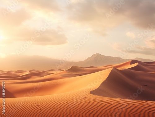 Experience the Majestic Beauty of Sand Dunes: Unveiling the Desert's Secret Landscape Generative AI