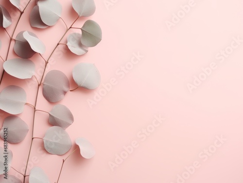 Vibrant Eucalyptus: A Delicate Blend of Nature and Soft Pink Aesthetics Generative AI