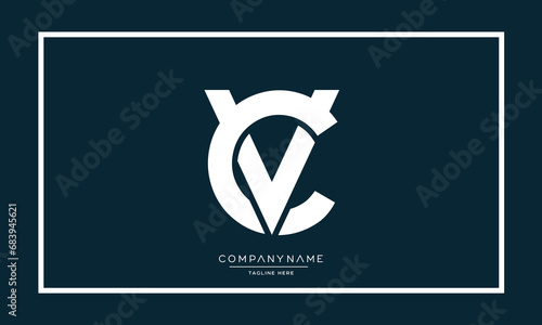 Alphabet Letters CV or VC Logo Monogram