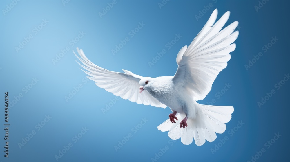White dove flying in the sky. AI White dove flying in the sky. AI