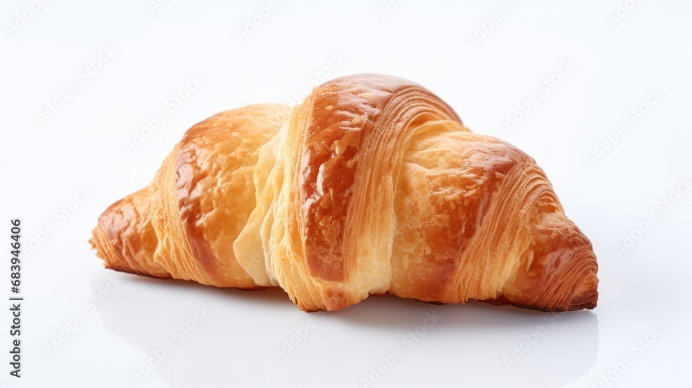  a couple of croissants sitting on top of each other on top of a white surface with a white background.