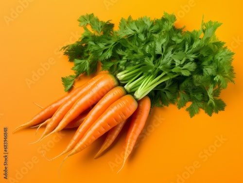 Colorful Display of Fresh Miniature Carrots: A Vibrant Health Booster! Generative AI