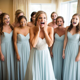 bridesmaids celebrating with their bride friends girls only