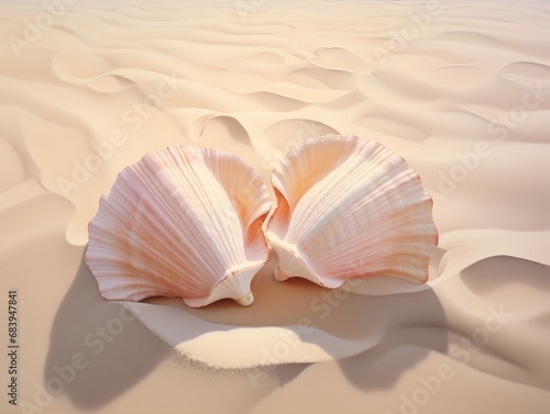 Uncovering Mysteries: The Story Behind Two Seashells on a Sandy Shore Generative AI