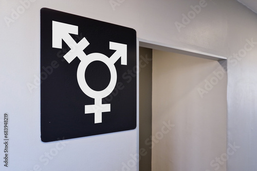 Genderless Public Restroom Sign photo