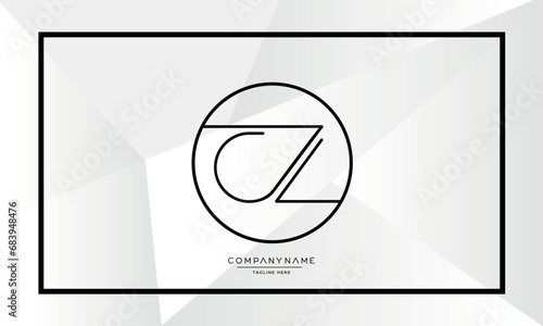CZ or ZC Alphabet Letters Logo Monogram