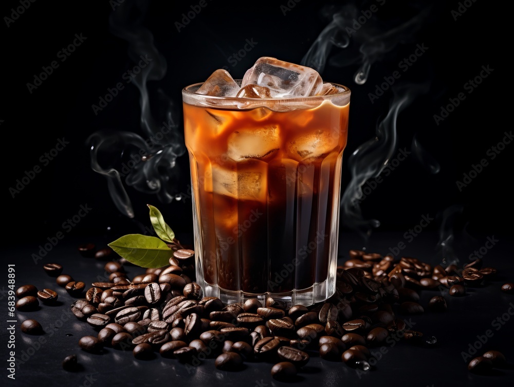 Icy Delight: Unveiling the Charm of Black Coffee with Ice! Generative AI Icy Delight: Unveiling the Charm of Black Coffee with Ice! Generative AI