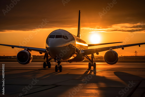 airplane at the airport. 