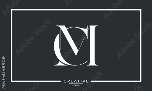CM or MC Logo Alphabet Letters Monogram