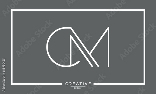 CM or MC Logo Alphabet Letters Monogram
