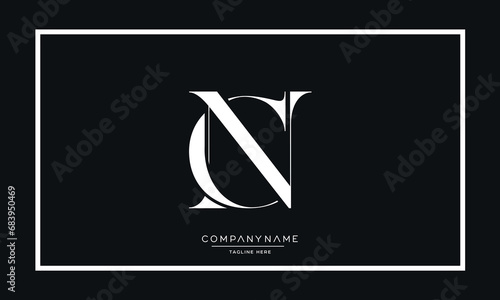 CN or NC Alphabet Letters Logo Monogram