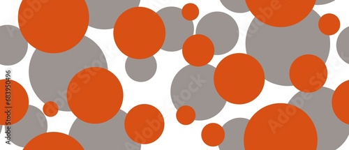 Seamless abstract textured pattern. Simple background grey and orange texture. White background. Circles, dots. Design for textile fabrics, wrapping paper, background, wallpaper, cover.