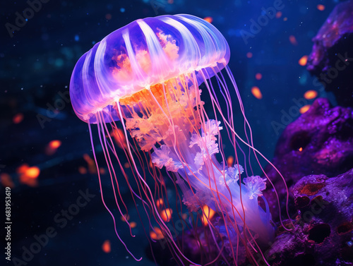 Jelly fish in the sea