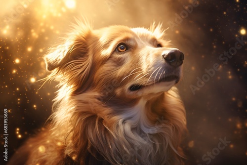 A cute dog captured during golden hour sunlight  © Tarun