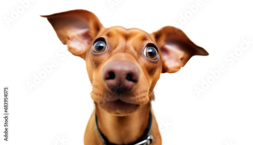Cute dachshund dog on transparent background. Brown dachshund young dog is posing, png photo