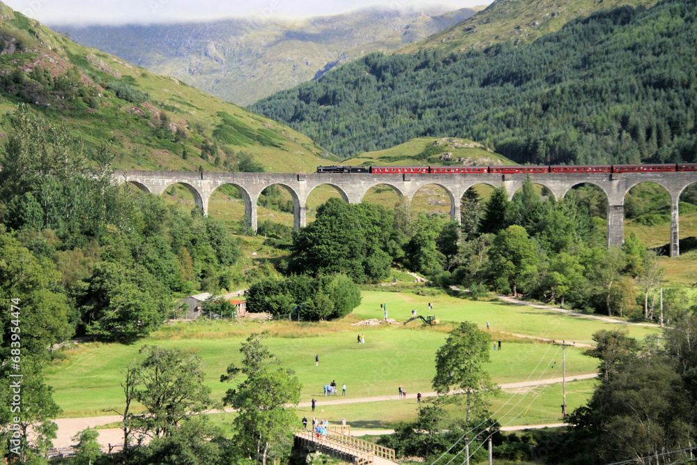 A view of the Glenfinnan Viaduct in Scotland