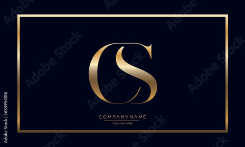Alphabet Letters CS or SC Logo Monogram