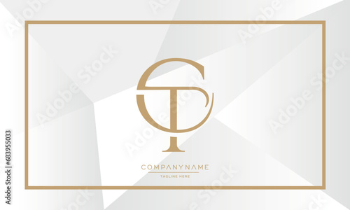 Alphabet Letters CT or TC Logo Monogram