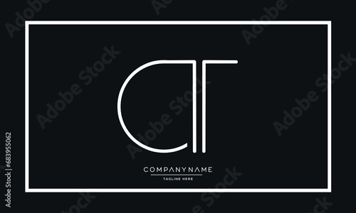 Alphabet Letters CT or TC Logo Monogram