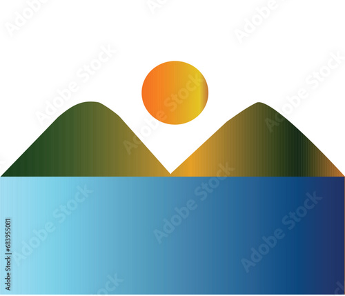 Beautiful sunset. colorful tropical ocean sunset background. vector illustration. Summer background. Beach Background.