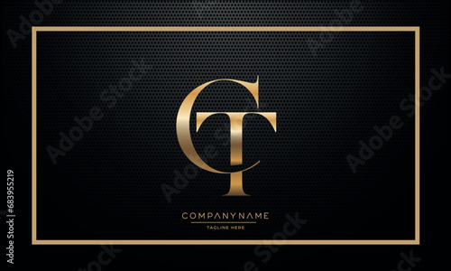 Alphabet Letters CT or TC Logo Monogram