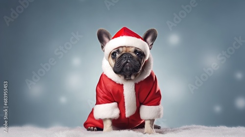 cute dog with Christmas costume  isolated on clean background © Maryna