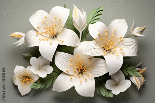 Beautiful white flowers 3d wallpaper #683955695