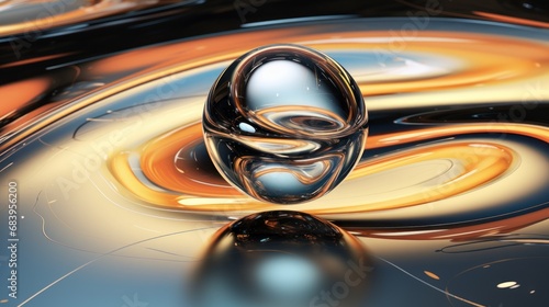  a close up of an abstract design with a black and orange swirl in the middle of the image and a black and orange swirl in the middle of the image.