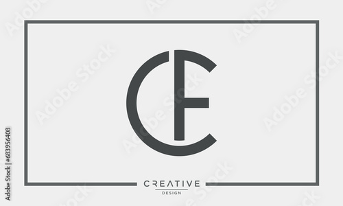 CF or FC Alphabet Letters Logo Monogram