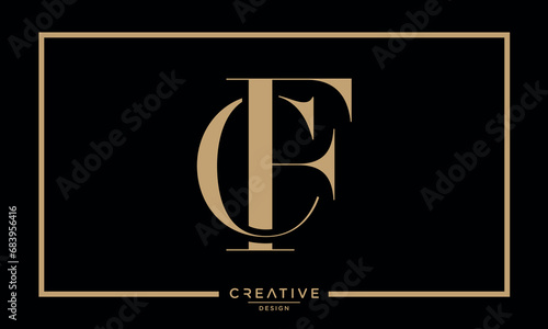 CF or FC Alphabet Letters Logo Monogram