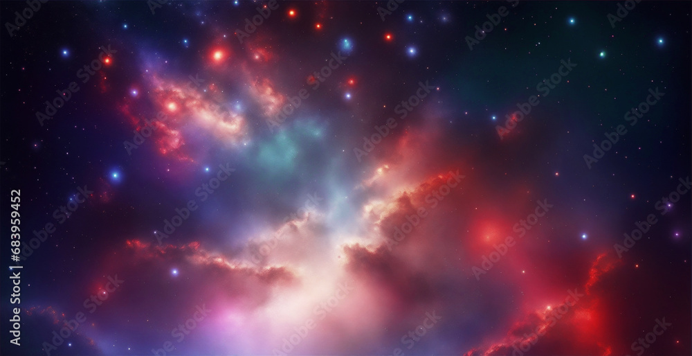 Texture of vibrant and colorful background scene of a nebula in space