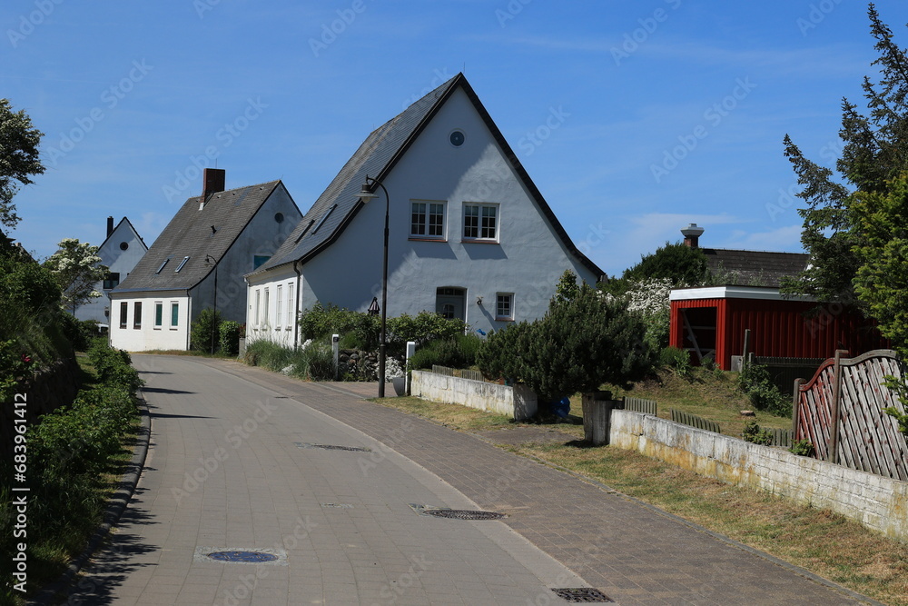 Blick auf das Zentrum der Ortschaft Hörnum auf der Nordseeinsel Sylt