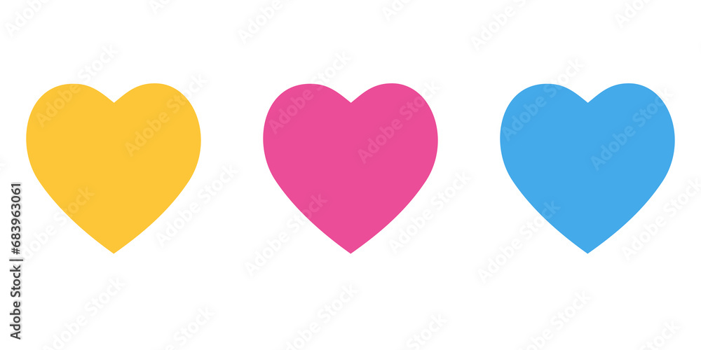 Hearts icons. Love symbol collection.